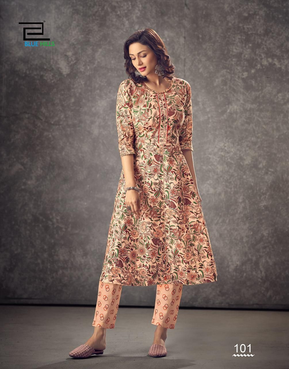 Blue Hills Cotton Show Cotton Printed Ethnic Wear Fancy Kurti With Pant Collection
